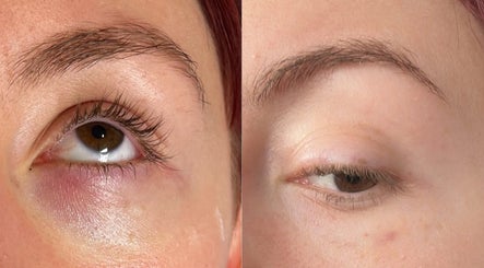 Before and after eyebrow treatment at TweaksByMia, Colchester, England, GB.