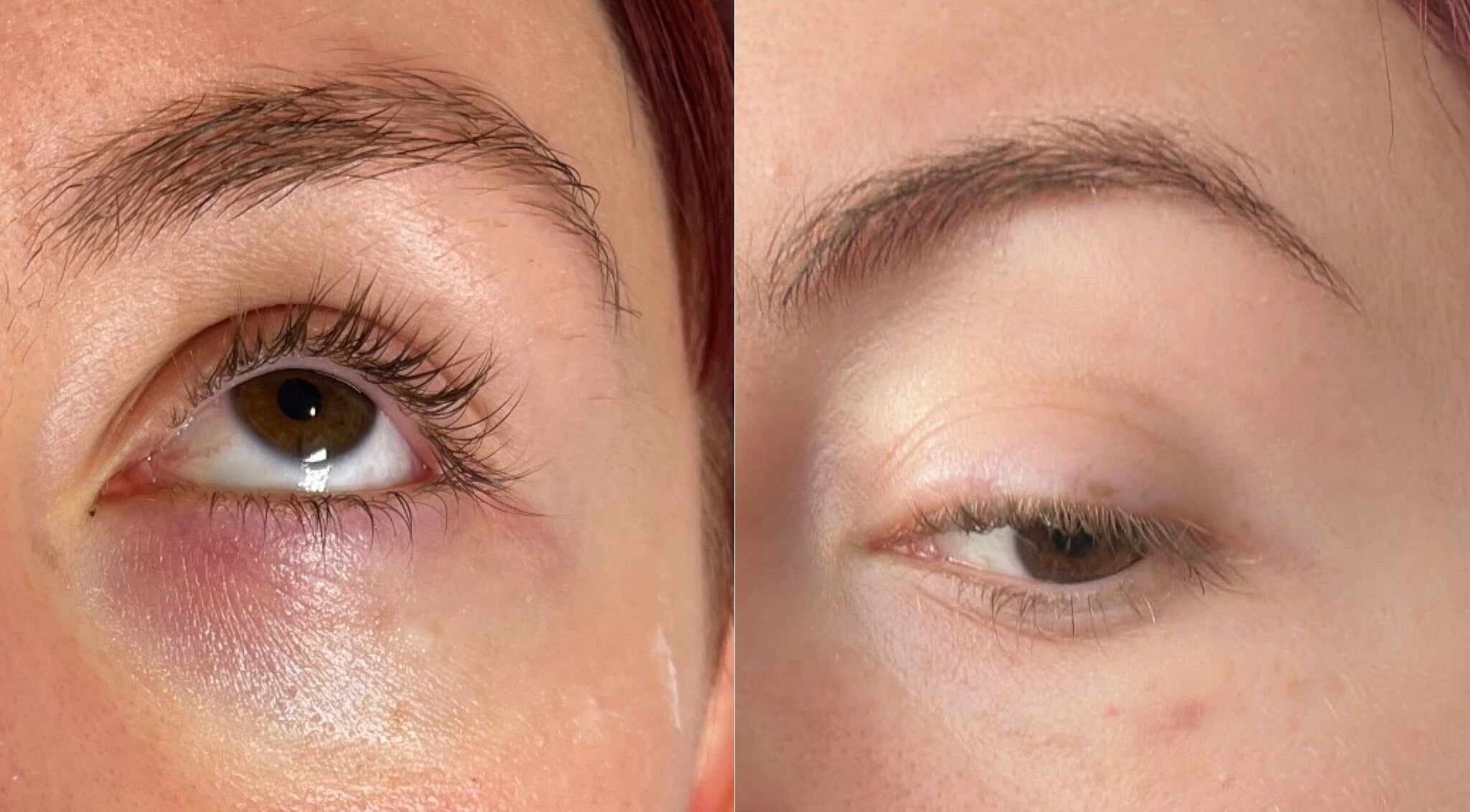 Before and after eyebrow treatment at TweaksByMia, Colchester, England, GB.