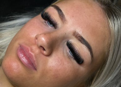 Close-up of elegant eyelash extensions by By Elisha May in Pentre, Llanrhaeadr-yng-nghinmeirch, Cymru, GB.
