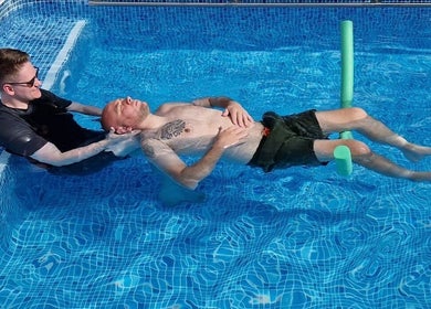 Watsu therapy session at The Pool @ Aspire, Stanmore, England, GB. Perfect relaxation and wellness experience.
