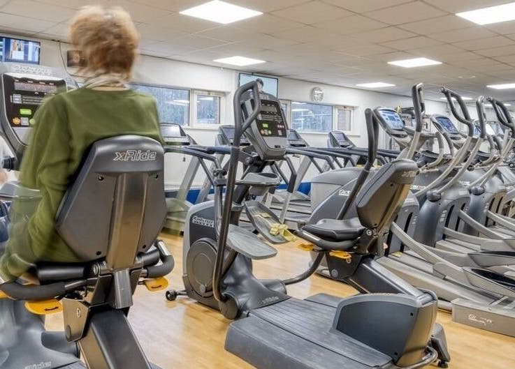Modern gym equipment at Aquatic Therapeutics in The Gym, Stanmore, England, GB.