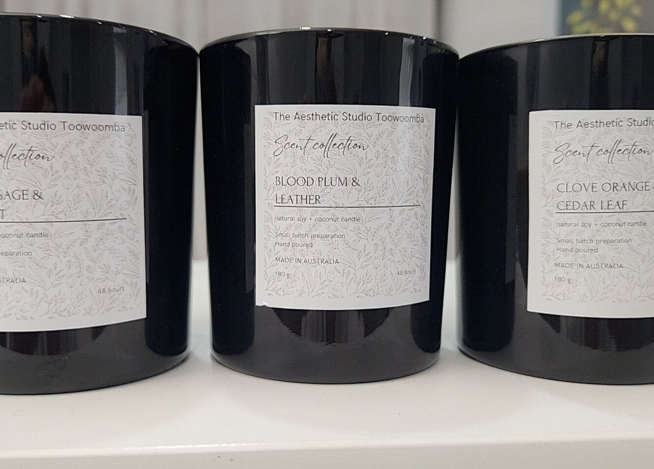 Scent collection candles at The Aesthetic Studio Toowoomba, Toowoomba, Queensland, AU.