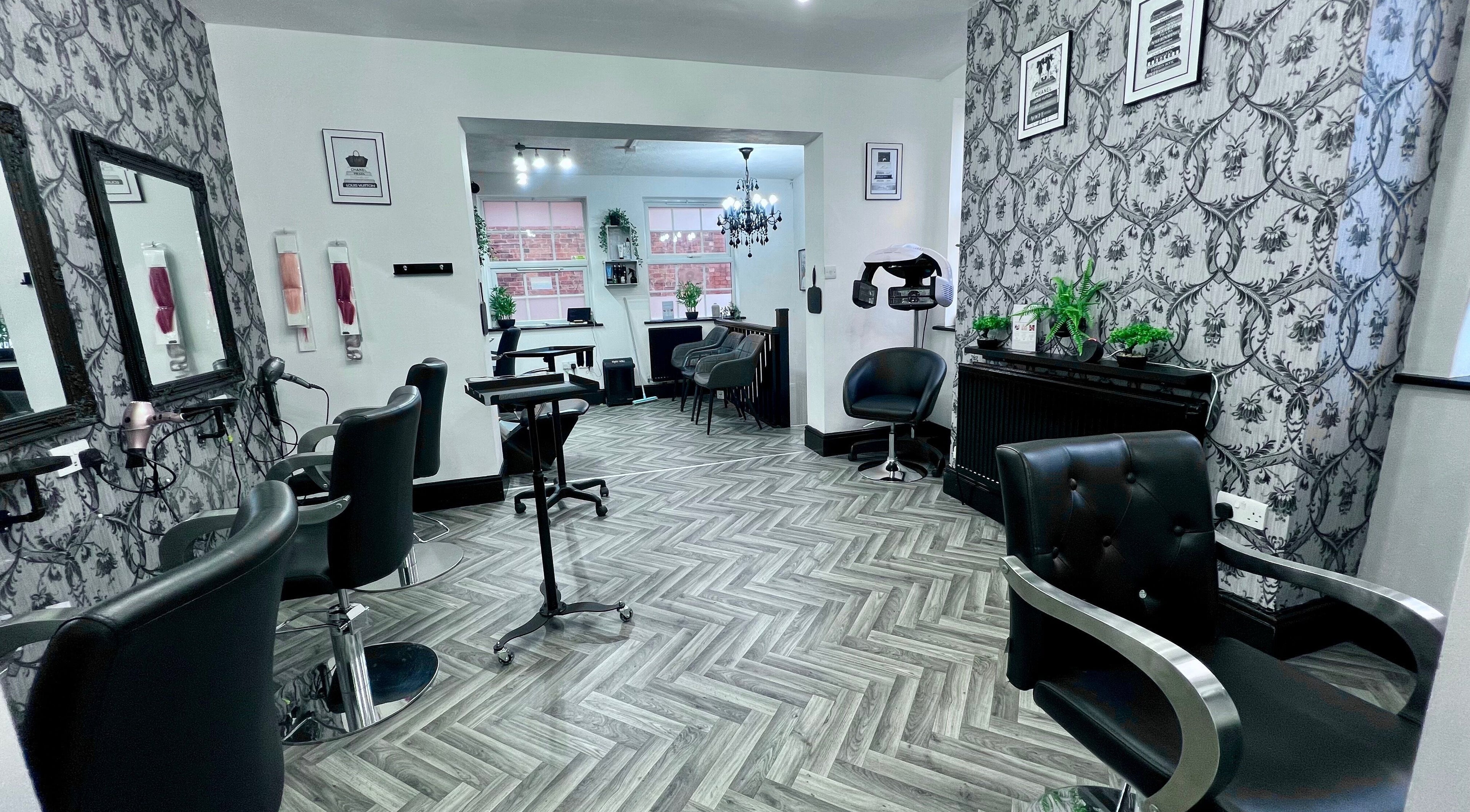 Elegant salon interior at The Little Hair & Beauty Studio, Newark, England, GB featuring modern decor.