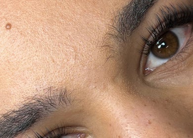 Close-up of expertly done lashes at Lash Studio London, London, England, GB.