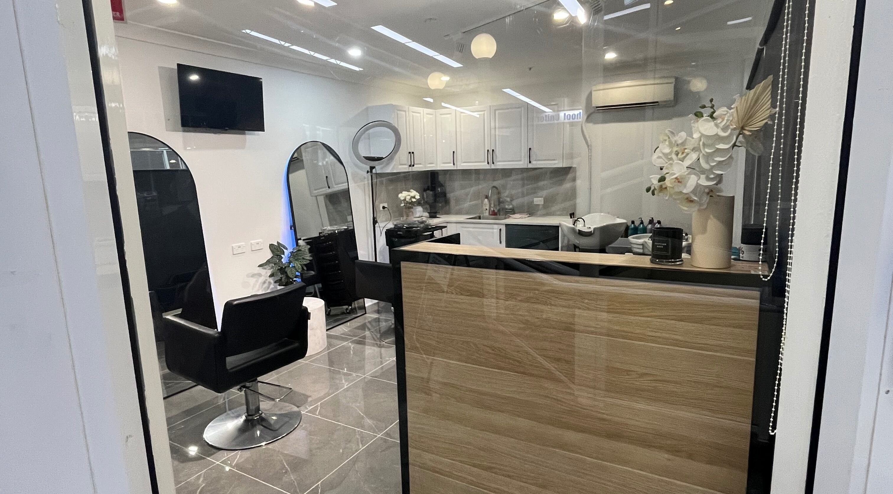 Modern salon interior at Anna Francesca hair & beauty in Campbelltown, New South Wales, AU with sleek design.