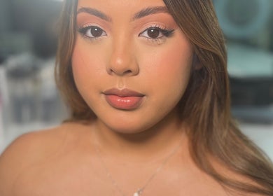 A woman with elegant makeup at Anna Francesca hair & beauty, Campbelltown, New South Wales, AU.