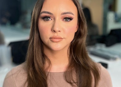 Model with styled hair and makeup at Anna Francesca hair & beauty in Campbelltown, New South Wales, AU.