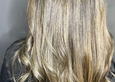 Luxurious blonde hair styled at Anna Francesca hair & beauty, Campbelltown, New South Wales, AU.