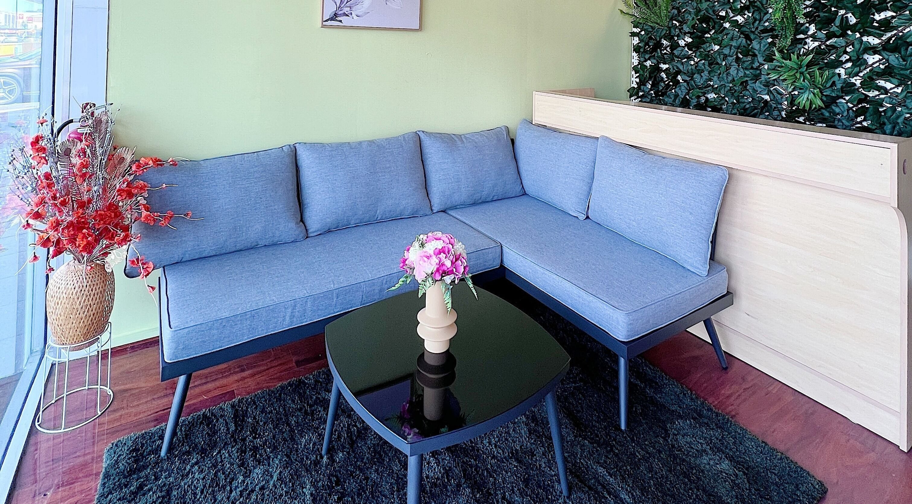 Inviting lounge area at Healthy Hair Wash, Melbourne, Victoria, AU with modern decor.