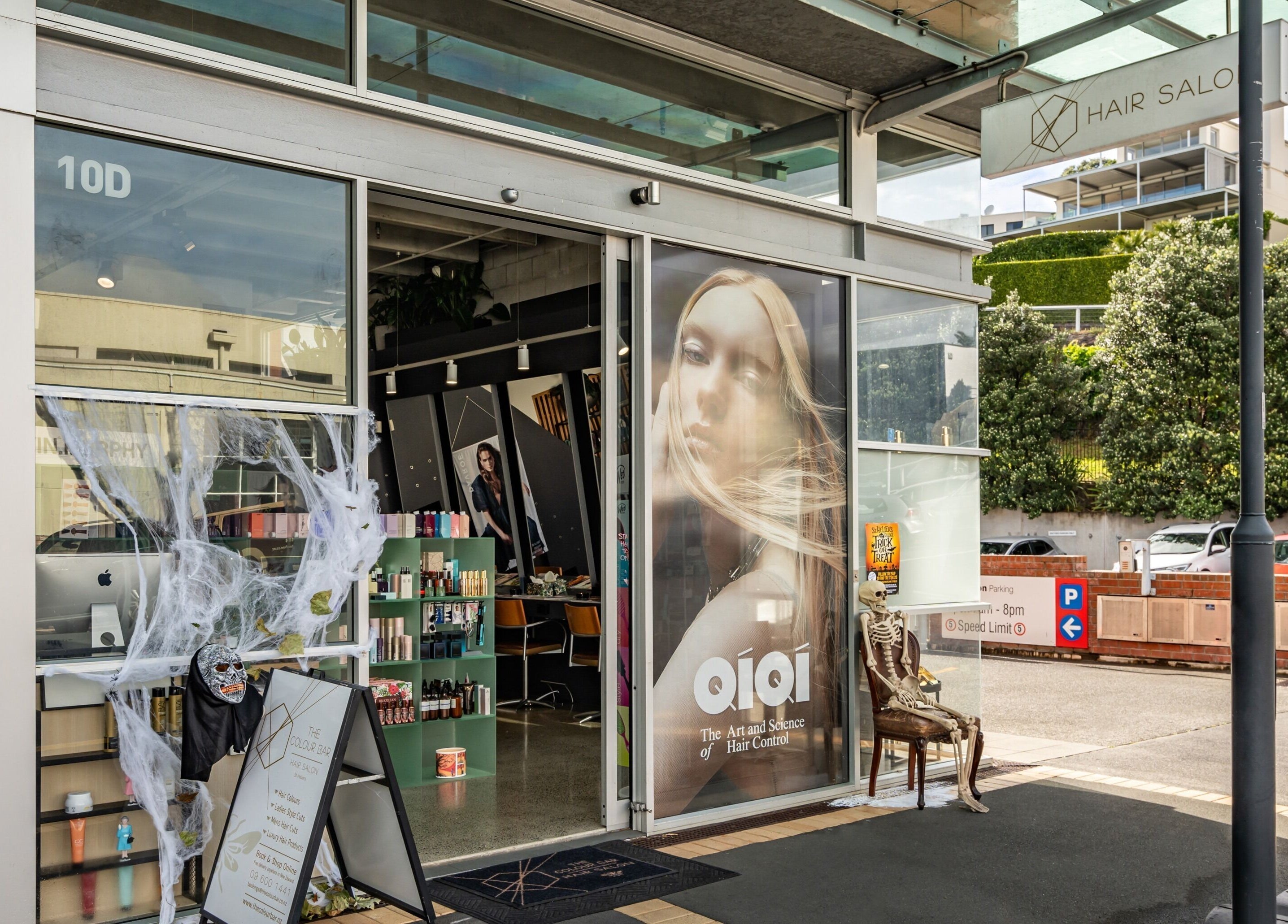 Front view of The Colour Bar in Auckland, NZ showcasing stylish decor and welcoming ambiance.