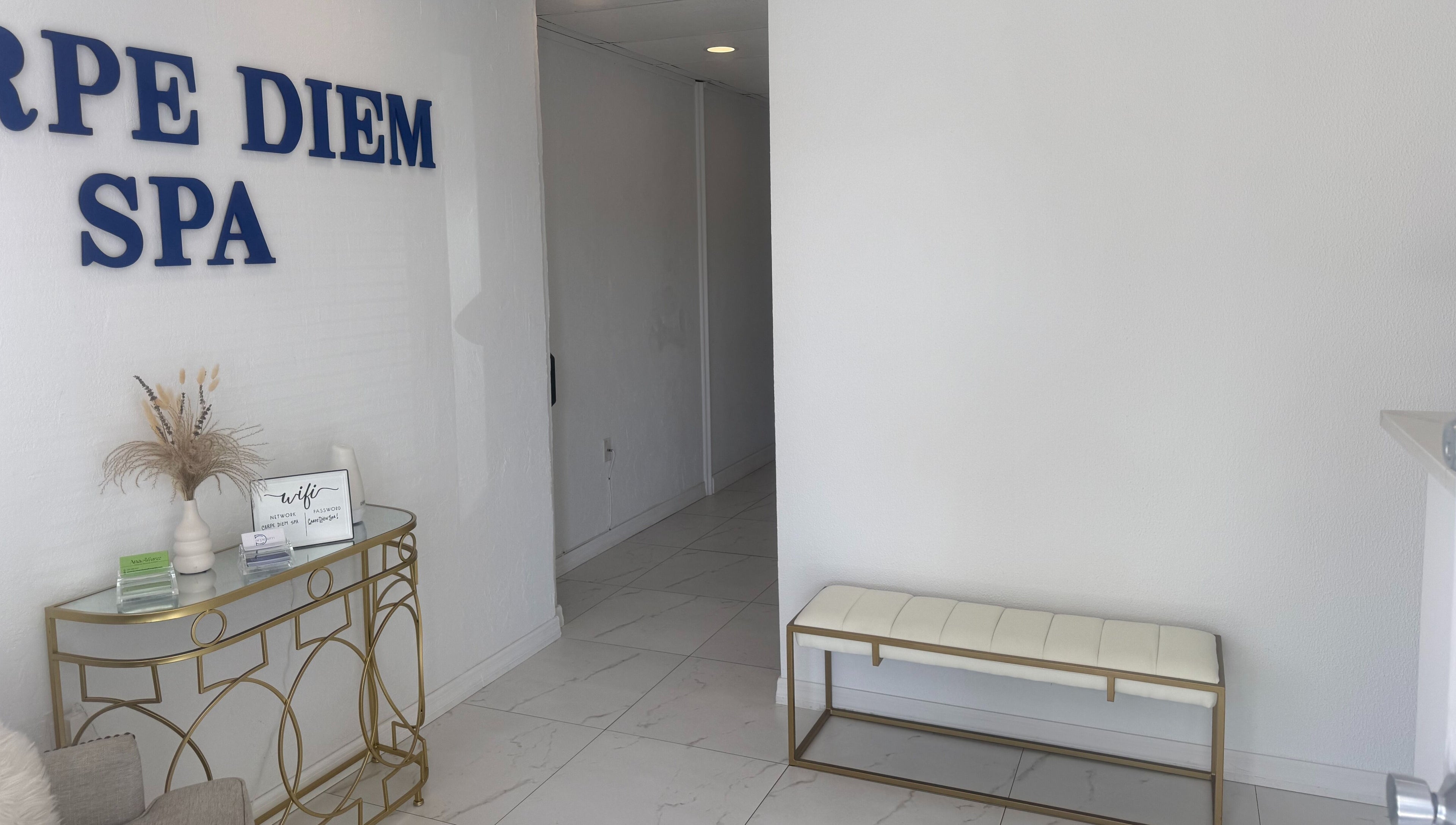 Elegant entryway at Tension Release Therapy – Massage in Fort Myers, FL with modern decor.
