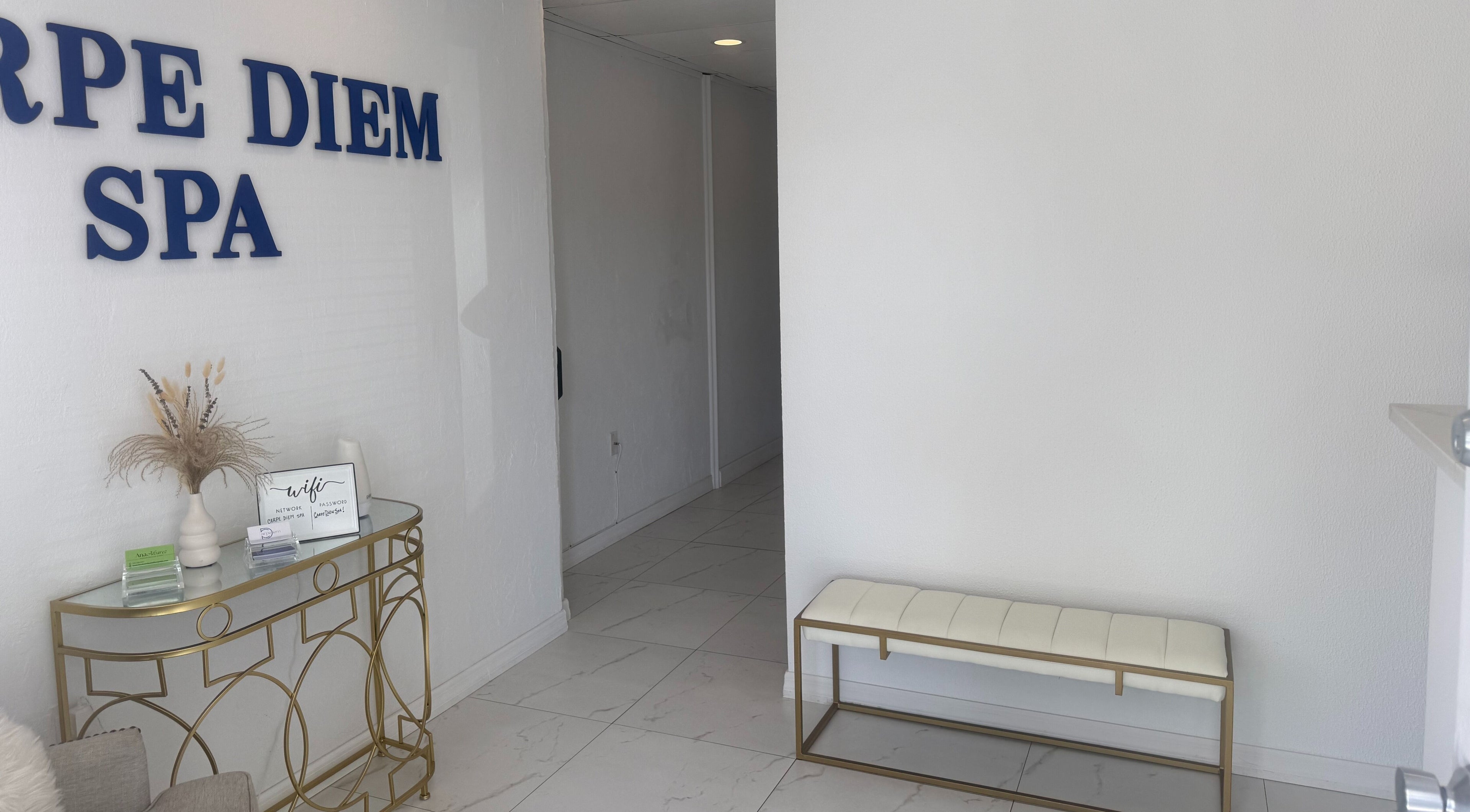 Elegant entryway at Tension Release Therapy – Massage in Fort Myers, FL with modern decor.
