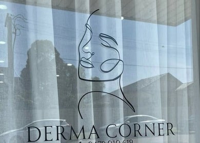 Derma Corner facade with elegant line art in Parramatta, New South Wales, AU.