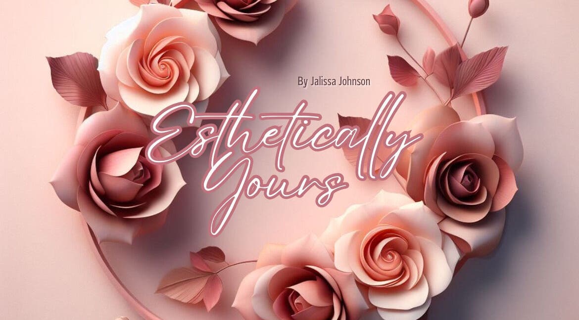 Elegant floral arrangement with 'Esthetically Yours' branding, Texas, Texas, US.