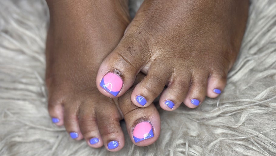 Colorful pedicure at Comfort Zone Spa, Bridgetown, Saint Michael, BB.