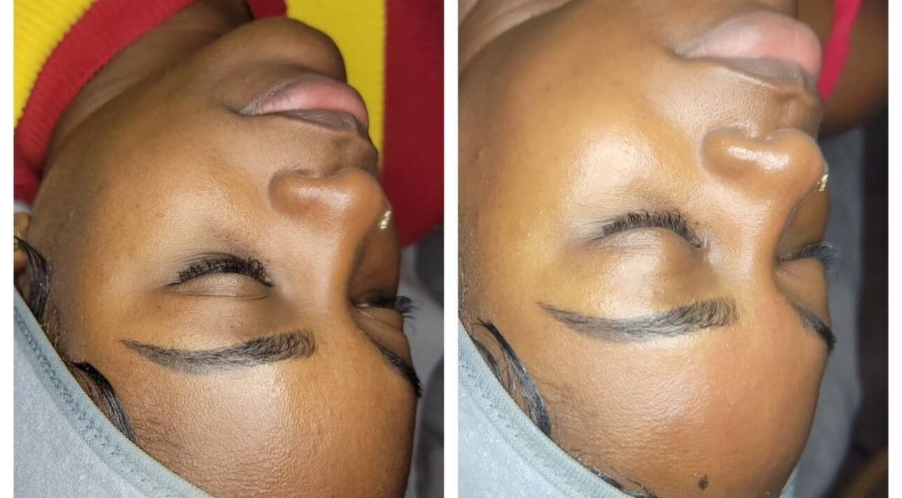 Before and after eyebrow treatment at Comfort Zone Spa, Bridgetown, Saint Michael, BB.
