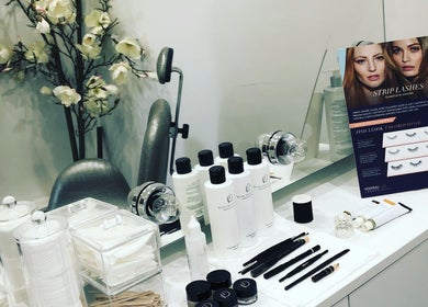 Beauty setup at Dawn Donovan Beauty & Aesthetics, village, England, GB, featuring beauty products.