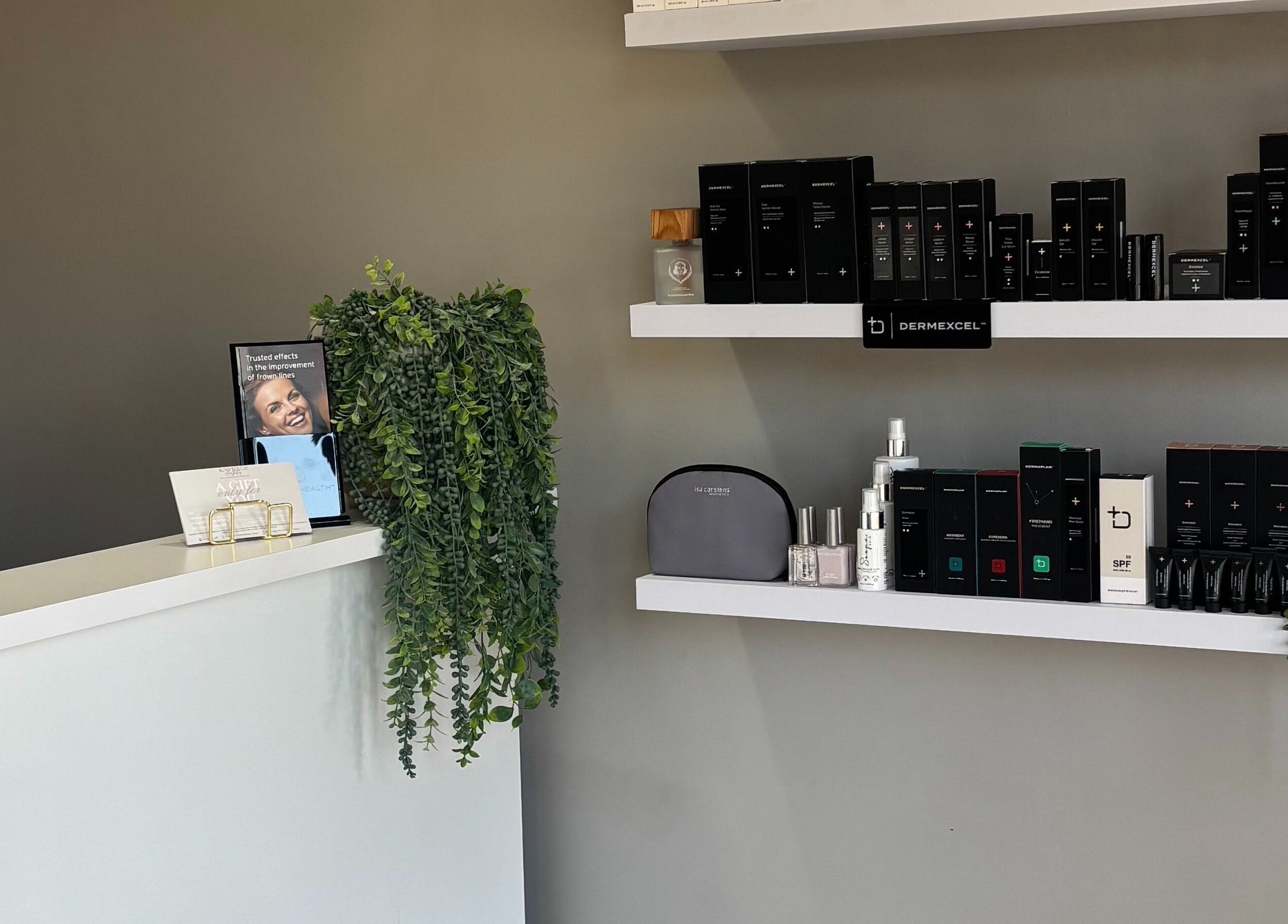 Sophisticated product display at RosyTouch Aesthetics Ceres, Ceres, Western Cape, ZA. Enhancing beauty and wellness.