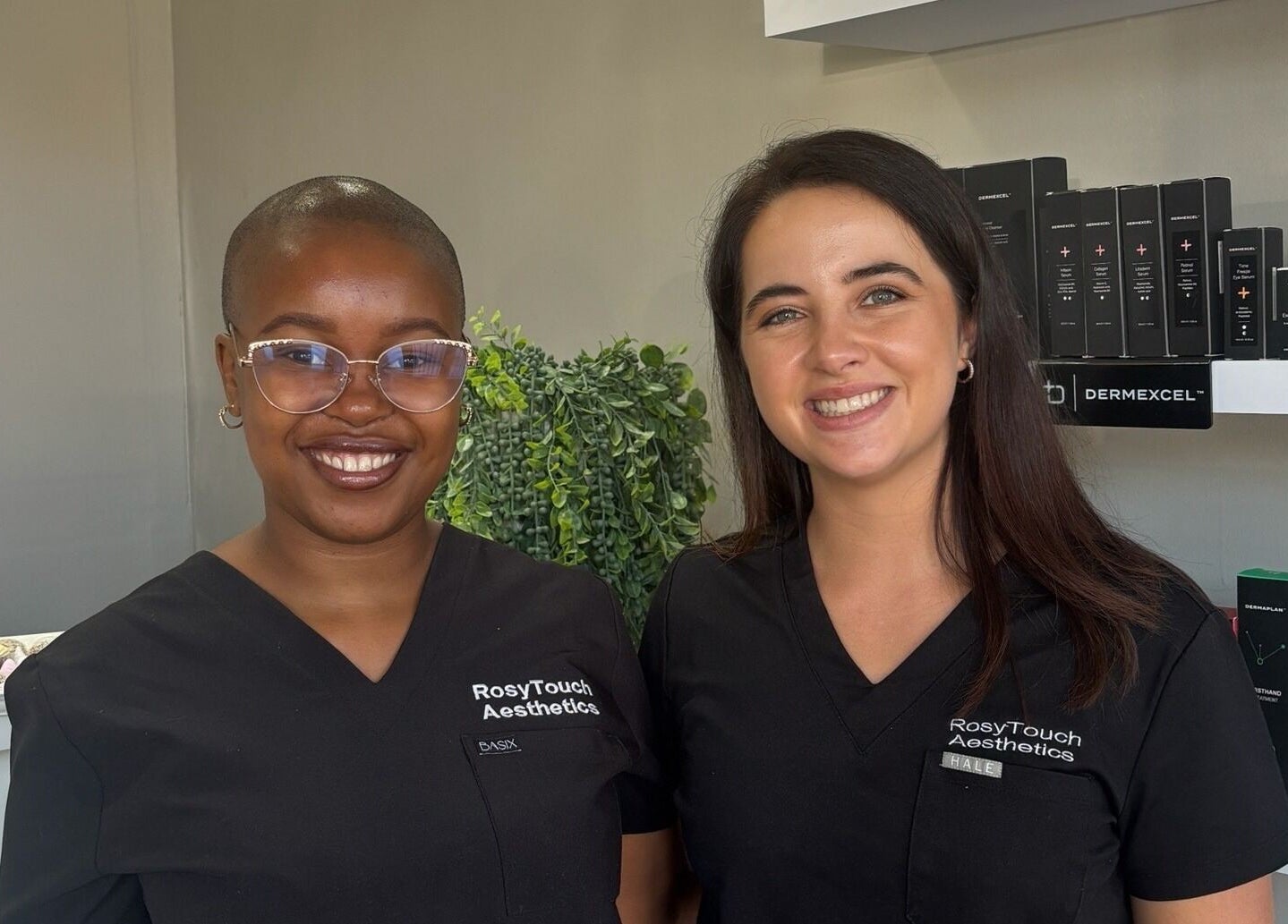 Smiling staff at RosyTouch Aesthetics Ceres showcasing services in Ceres, Western Cape, ZA.