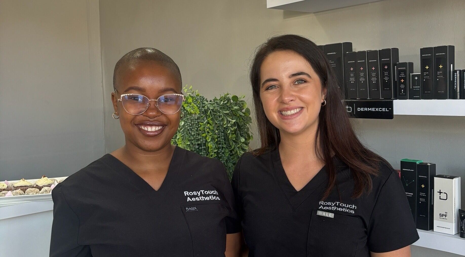 Smiling staff at RosyTouch Aesthetics Ceres showcasing services in Ceres, Western Cape, ZA.