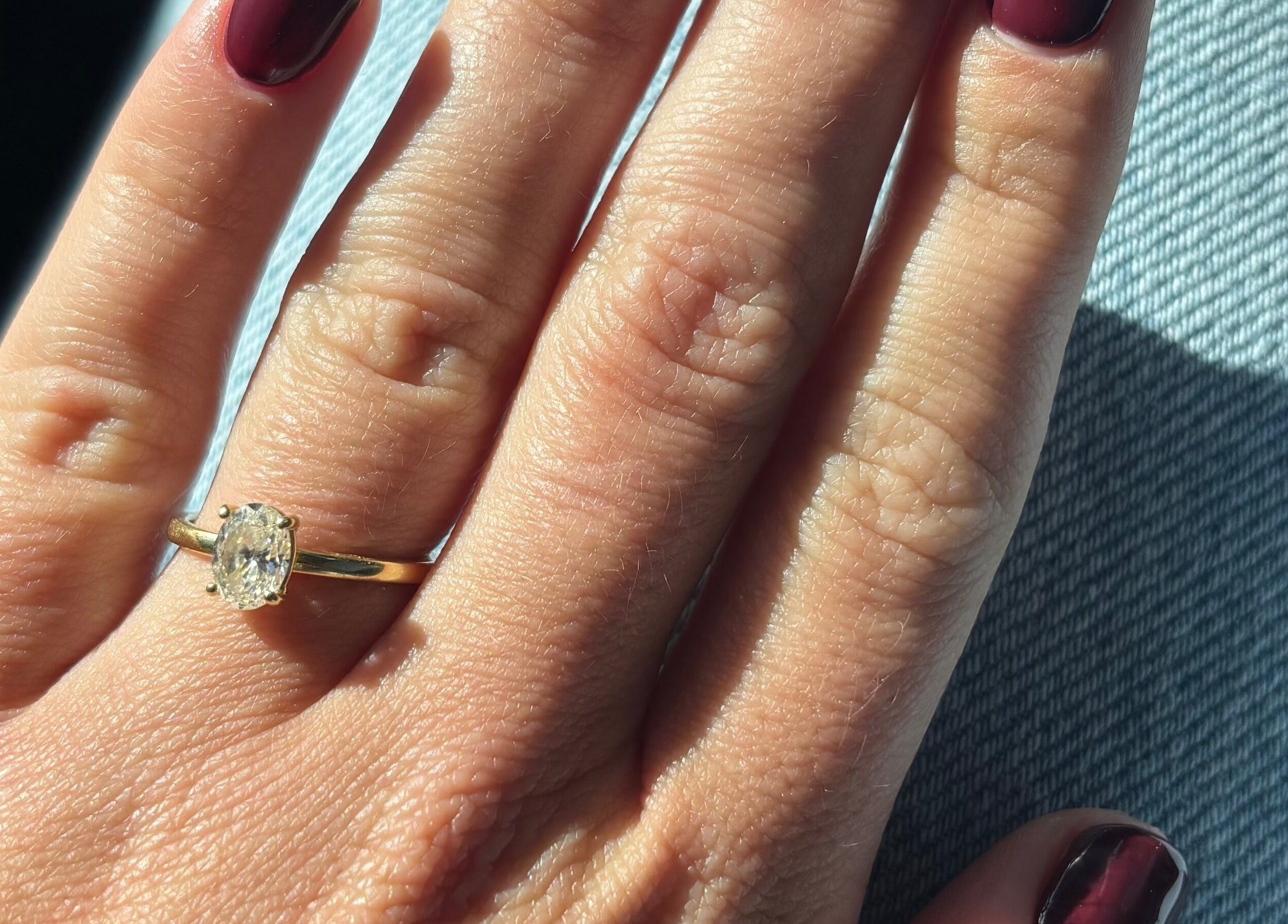 Close-up of manicured hand with a ring at RosyTouch Aesthetics Ceres, Ceres, Western Cape, ZA.