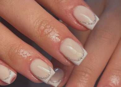 Stylish silver-tipped nails at Beauty by Lilly Mae, Stanton Hill, England, GB, showcasing modern elegance.