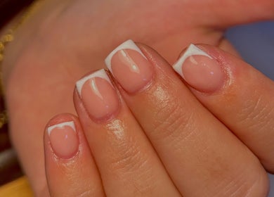French manicure nails at Beauty by Lilly Mae, Stanton Hill, England, GB.