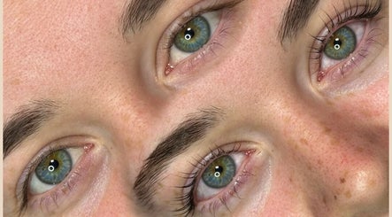 Close-up of striking green eyes at VILURE by Viktoriia IV, Folkestone, England, GB.