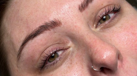 Close-up of eyes and brows showcasing beauty treatment at VILURE by Viktoriia IV, Folkestone, England, GB.
