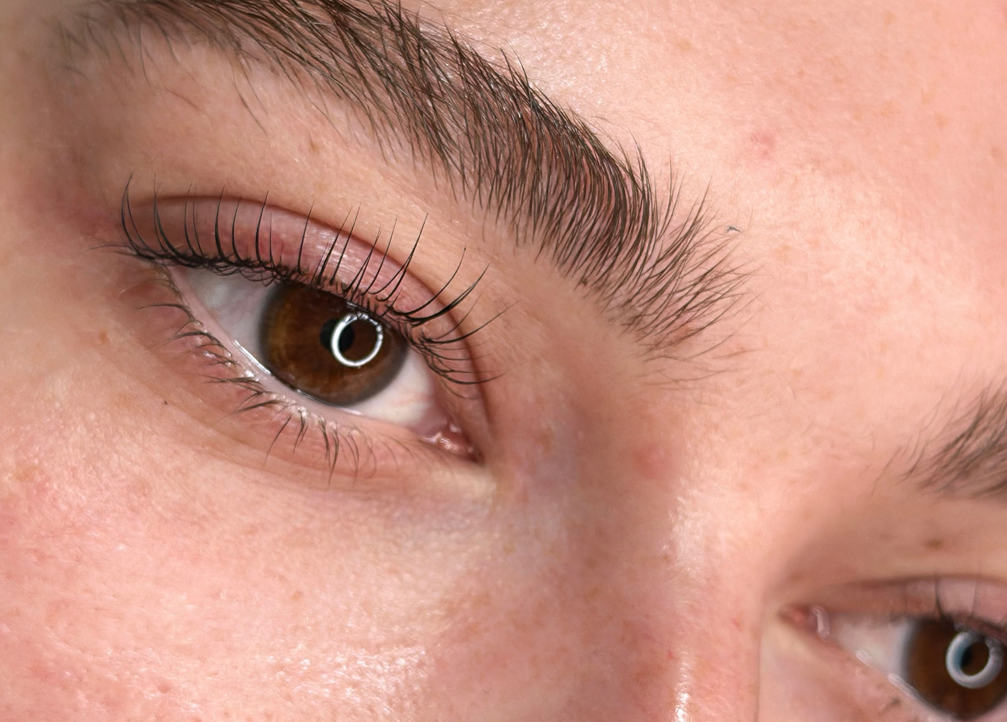 Close-up of expertly groomed eyelashes at Vilure By Viktoriia Iv, Folkestone, England, GB.