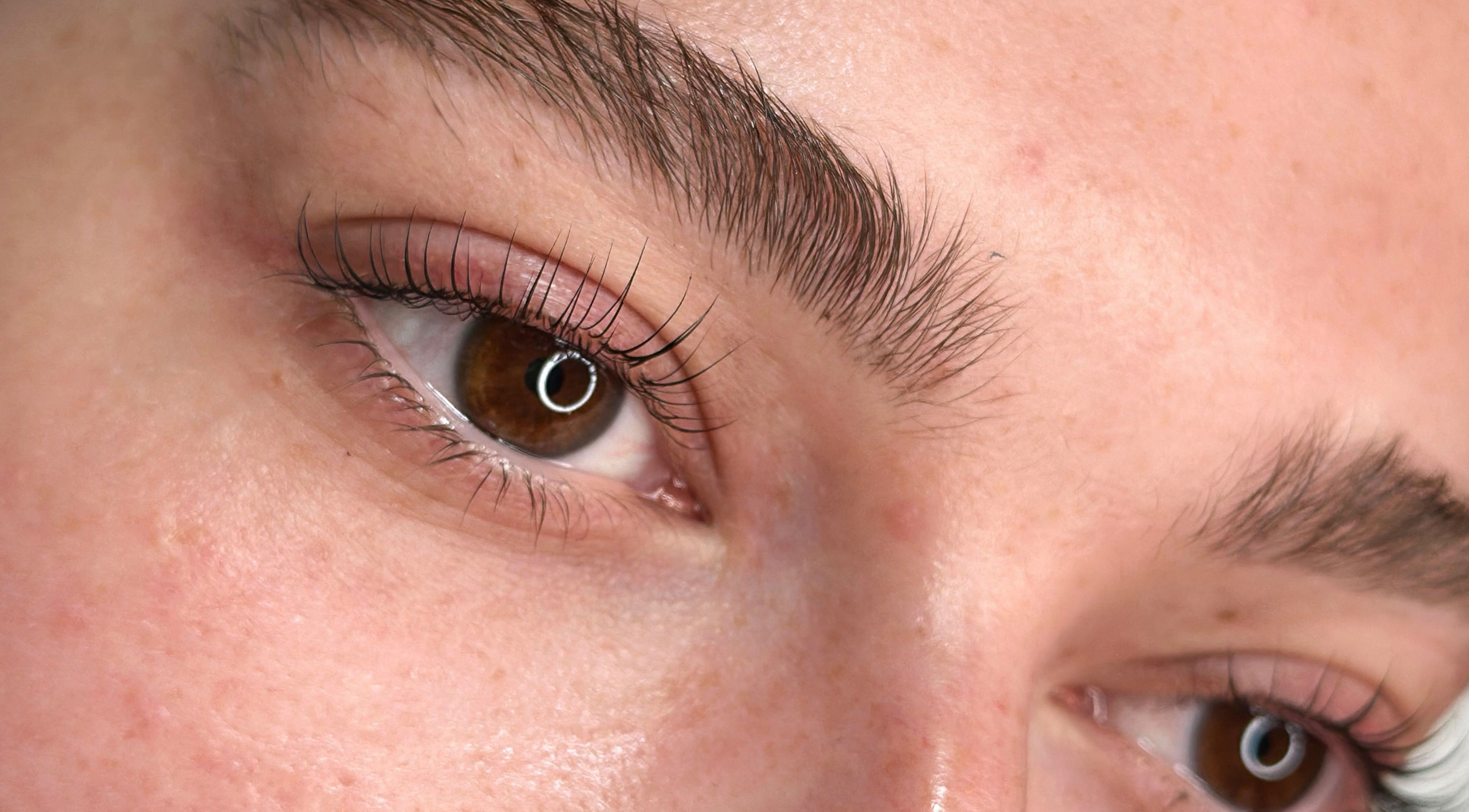 Close-up of expertly groomed eyelashes at Vilure By Viktoriia Iv, Folkestone, England, GB.