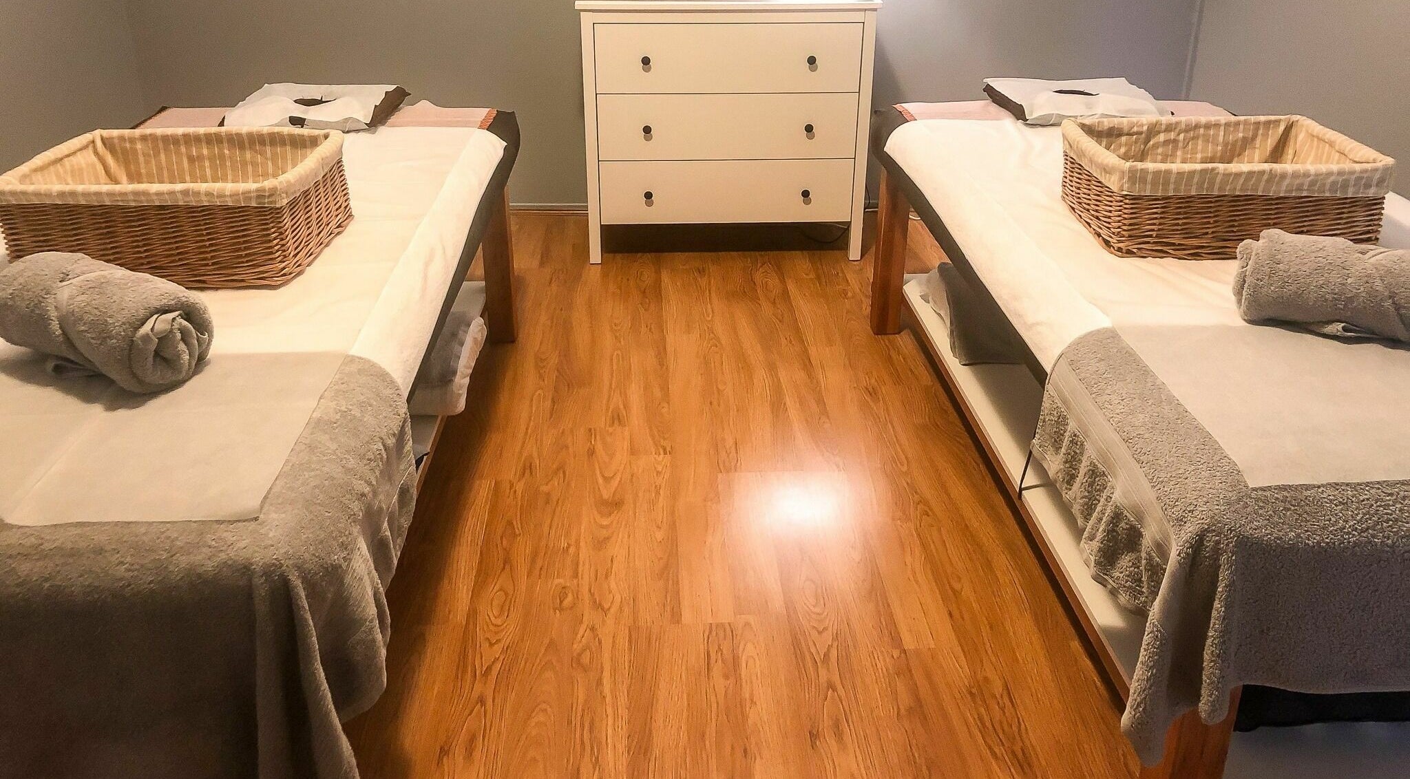 Massage beds in serene setting at Glebe Thai Therapeutic Massage, Glebe, New South Wales, AU.