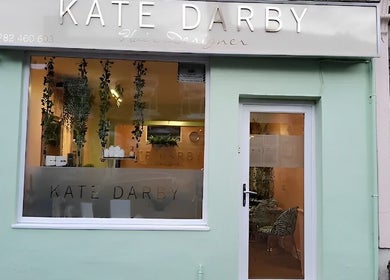 Exterior of Kate Darby - Hair Designer salon in Stoke-on-Trent, England, showcasing a welcoming storefront.