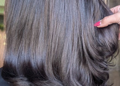 Sleek, shiny hair styled at Kate Darby - Hair Designer, Stoke-on-Trent, England, GB.