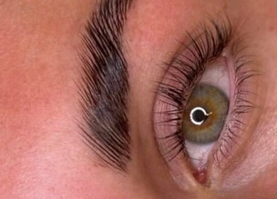 Close-up of expertly shaped eyebrow at LJT Aesthetics, Herne Bay, England, GB.
