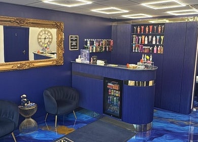 Chic reception area of LJT Aesthetics @ Sunny Bz in Herne Bay, England, GB with luxurious decor.