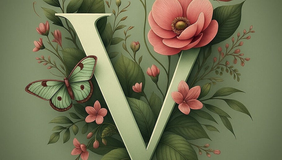 Arte floral con la letra V simboliza Estudio V en Olavarría, Provincia De Buenos Aires, AR.