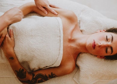 Massage session at Nurture, Byron Bay, New South Wales, AU, enhancing relaxation and wellness.