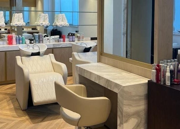 Elegant styling chairs and hair products at AlSagheer Salon in Doha, Doha Municipality, QA.