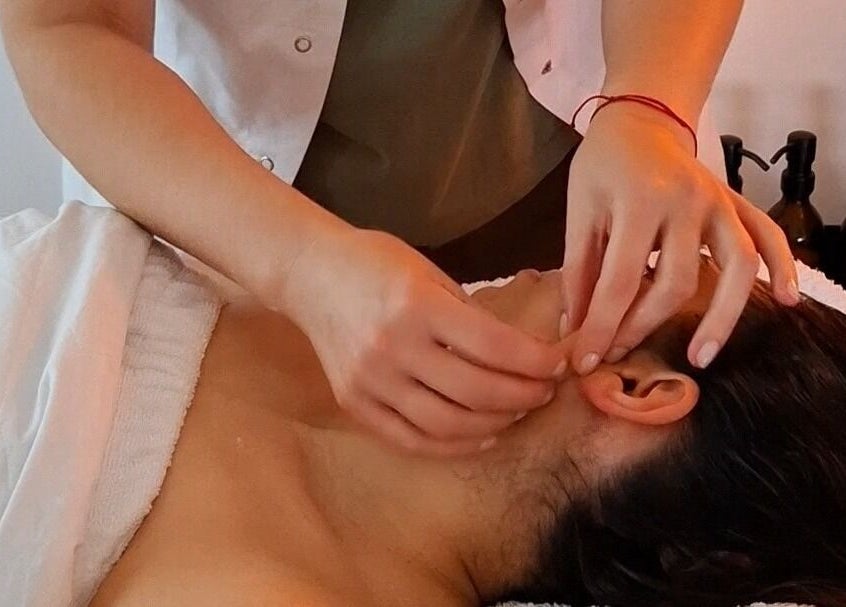 Facial acupressure treatment at Golden Tree Holistic Therapies, Tuffley, England, GB offering relaxation.