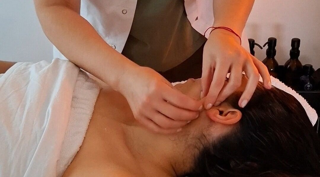 Facial acupressure treatment at Golden Tree Holistic Therapies, Tuffley, England, GB offering relaxation.