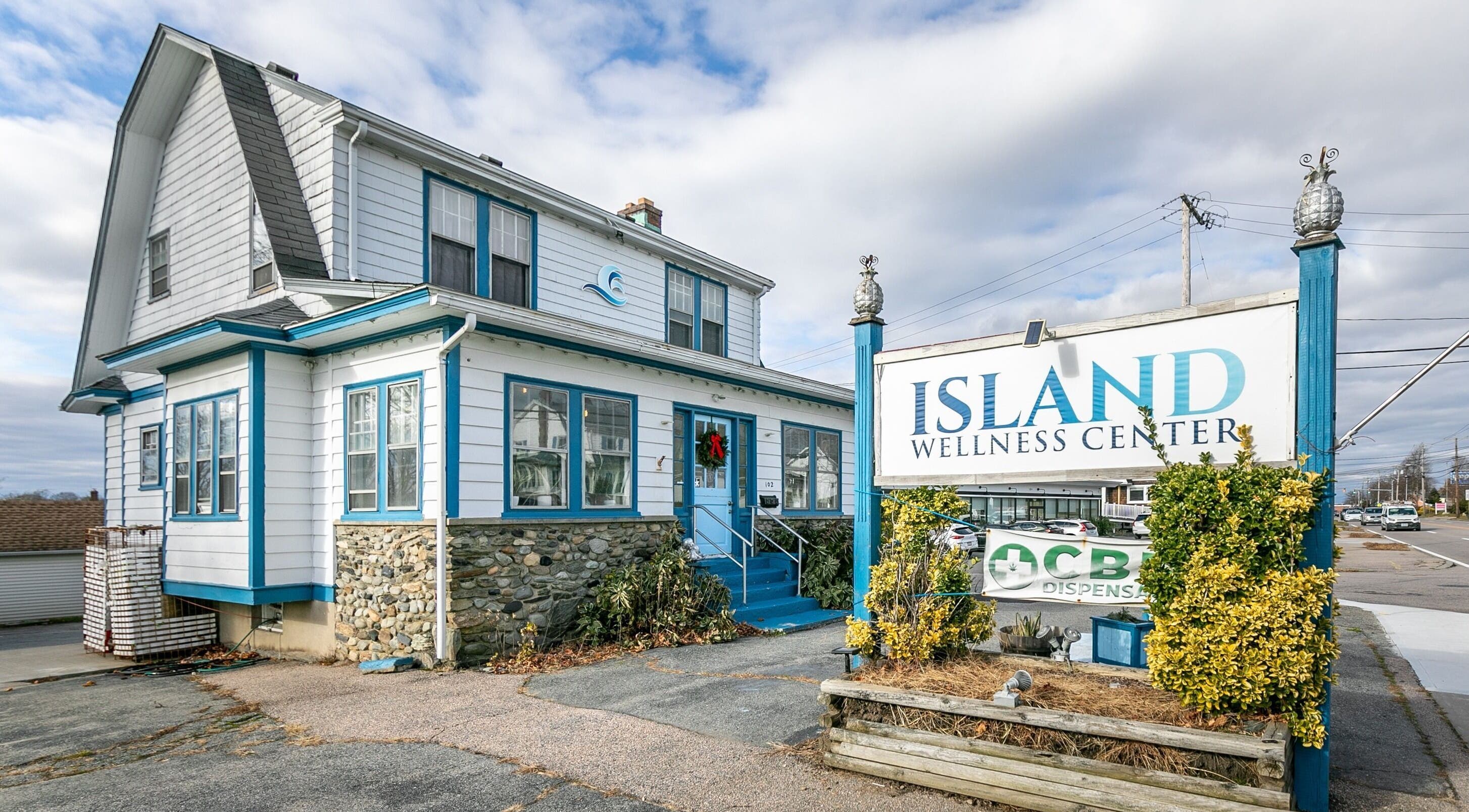 Front view of Middletown wellness center in Middletown, Rhode Island, US, showcasing its serene facade.