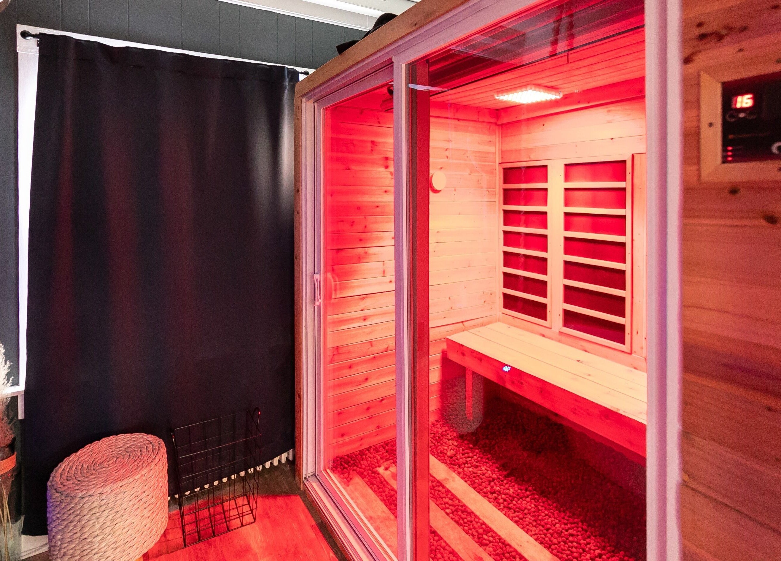 Relaxing infrared sauna at Middletown, Rhode Island, US, offering a tranquil wellness retreat.