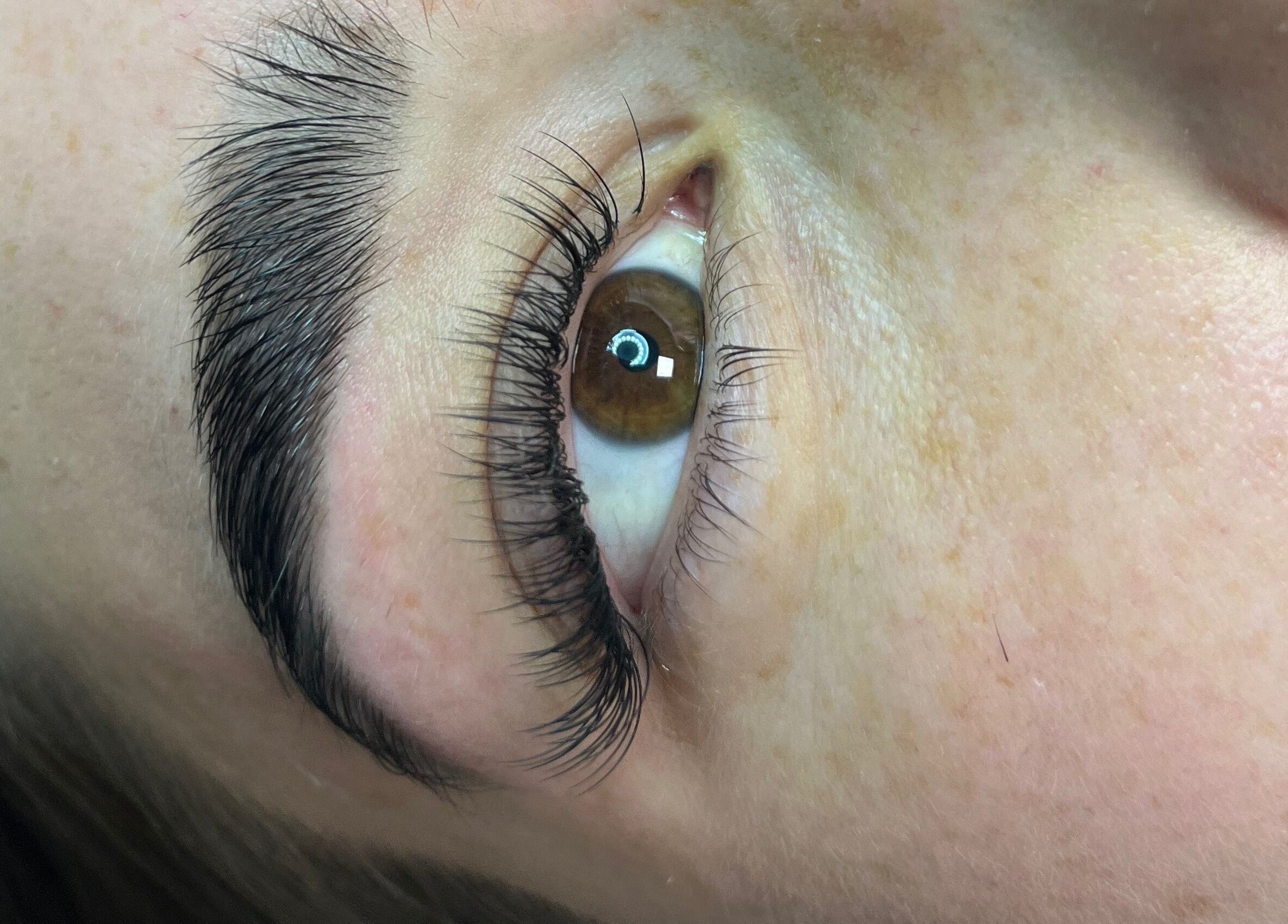 Close-up of eyelash extensions at MS Lashes, Olifantsfontein, Gauteng, ZA, displaying intricate detail.