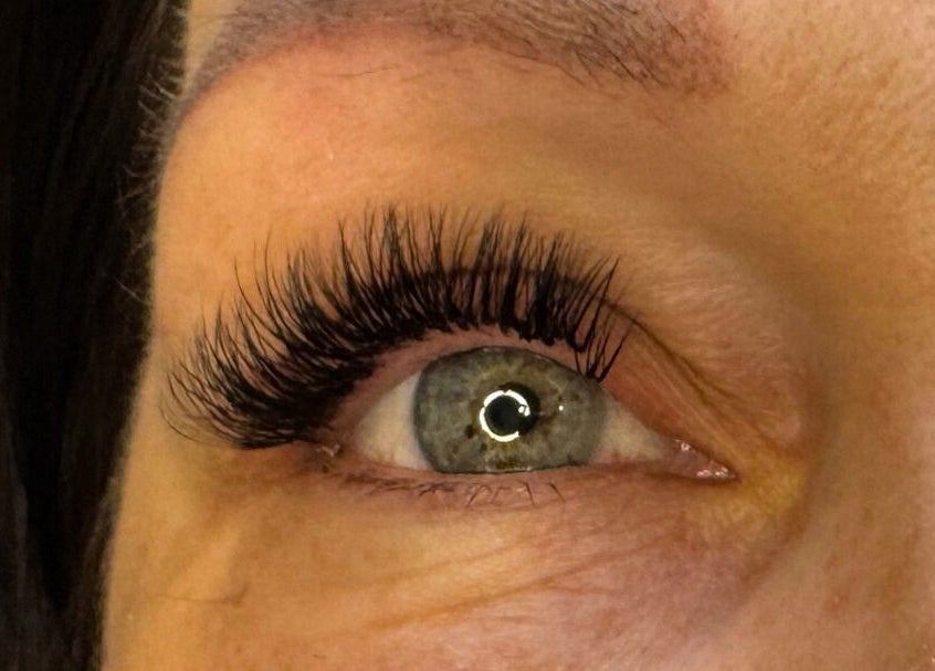 Close-up of enhanced eyelashes at MS Lashes, Olifantsfontein, Gauteng, ZA showcasing exquisite lash detailing.