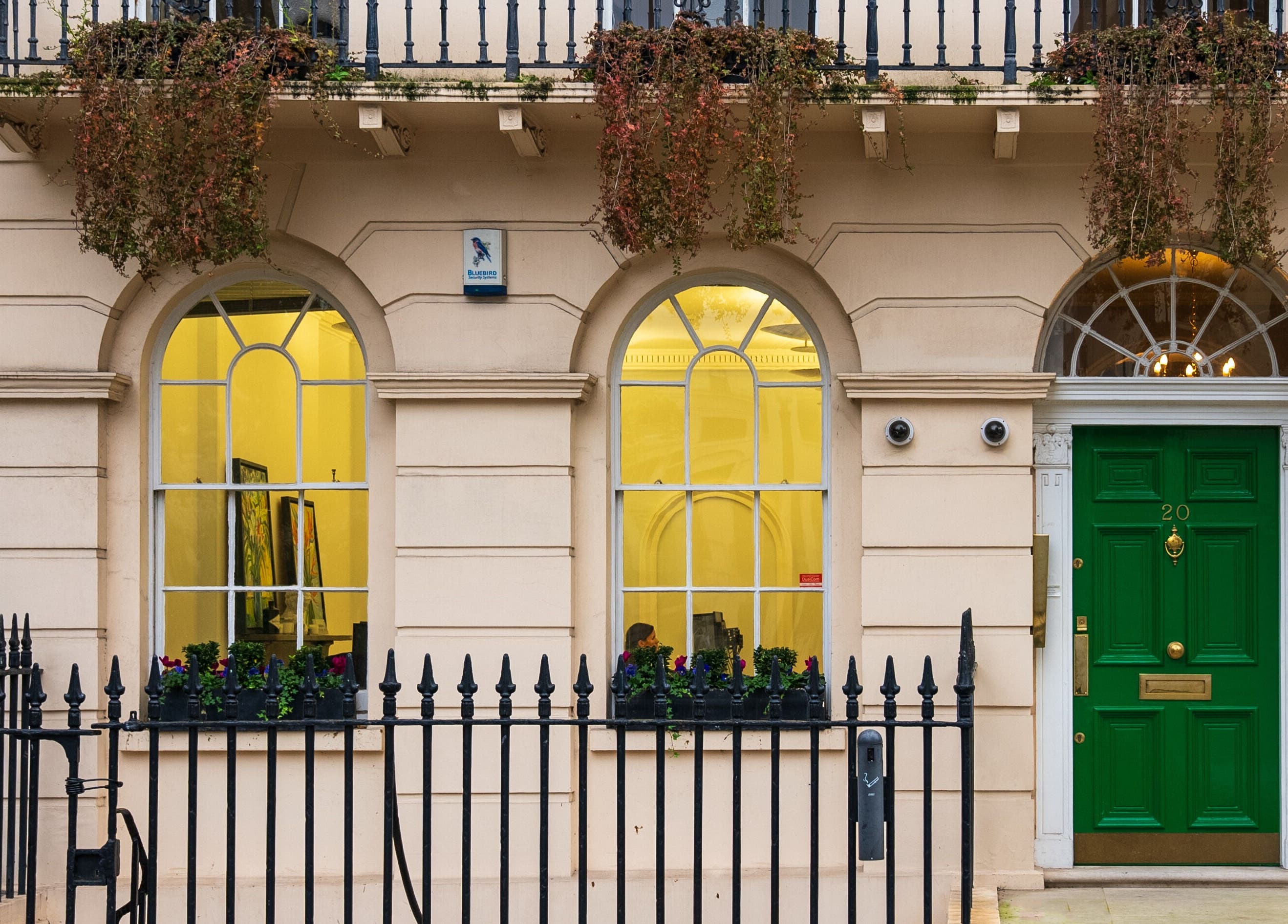 Elegant facade of Reshape Clinic Marylebone, vibrant green door, located in London, England, GB.