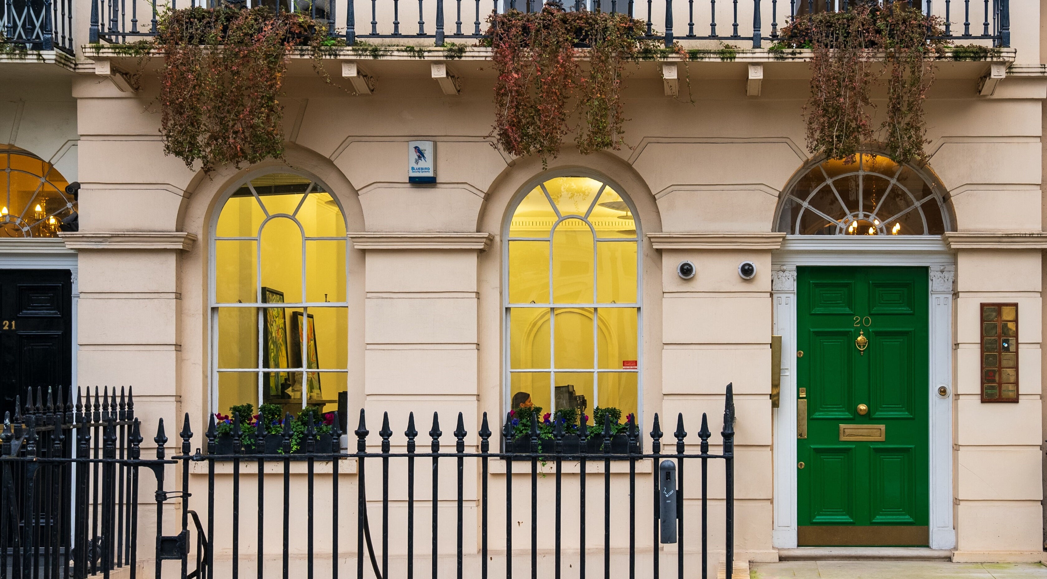 Elegant facade of Reshape Clinic Marylebone, vibrant green door, located in London, England, GB.