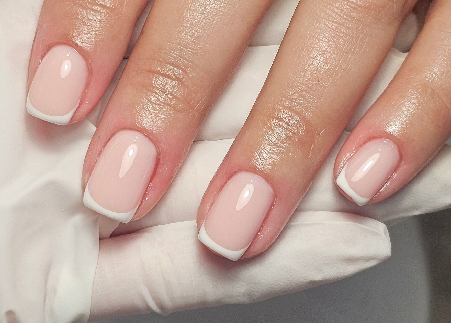 French manicure at Nails by Alissia, Bournemouth, England, GB.