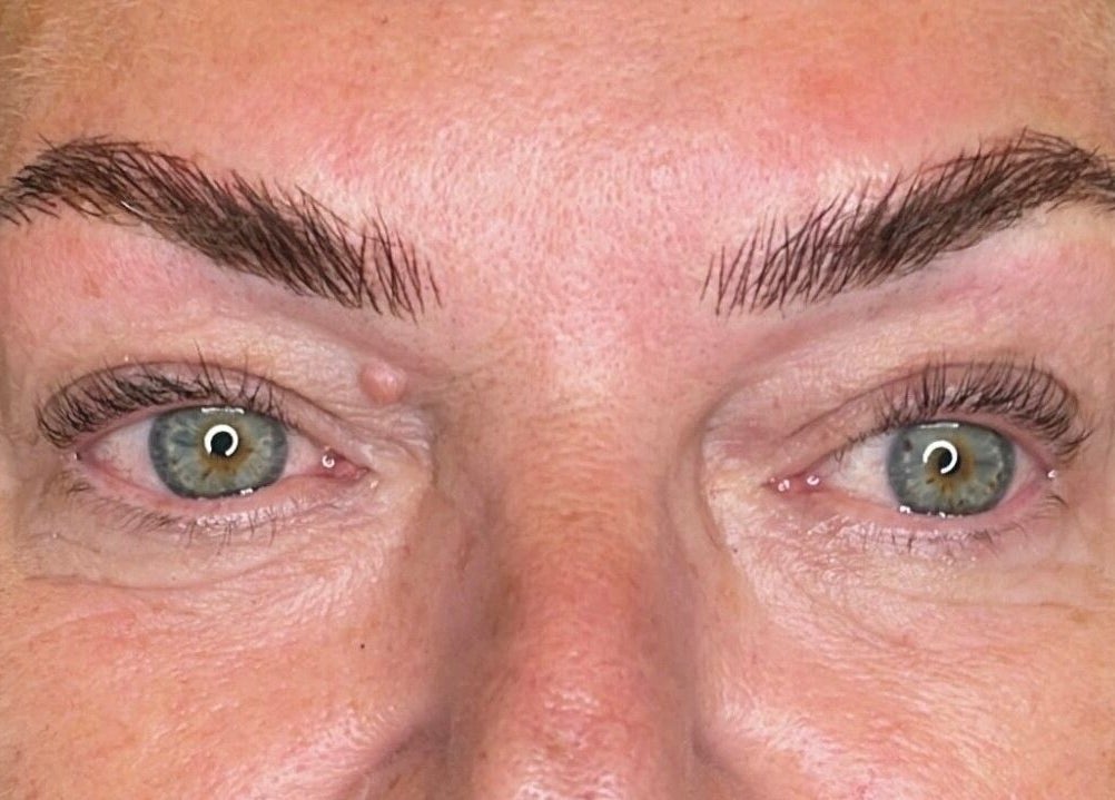 Close-up of well-groomed eyebrows at Angela Conroy @ The Serenity Rooms Emsworth, Emsworth, England, GB.