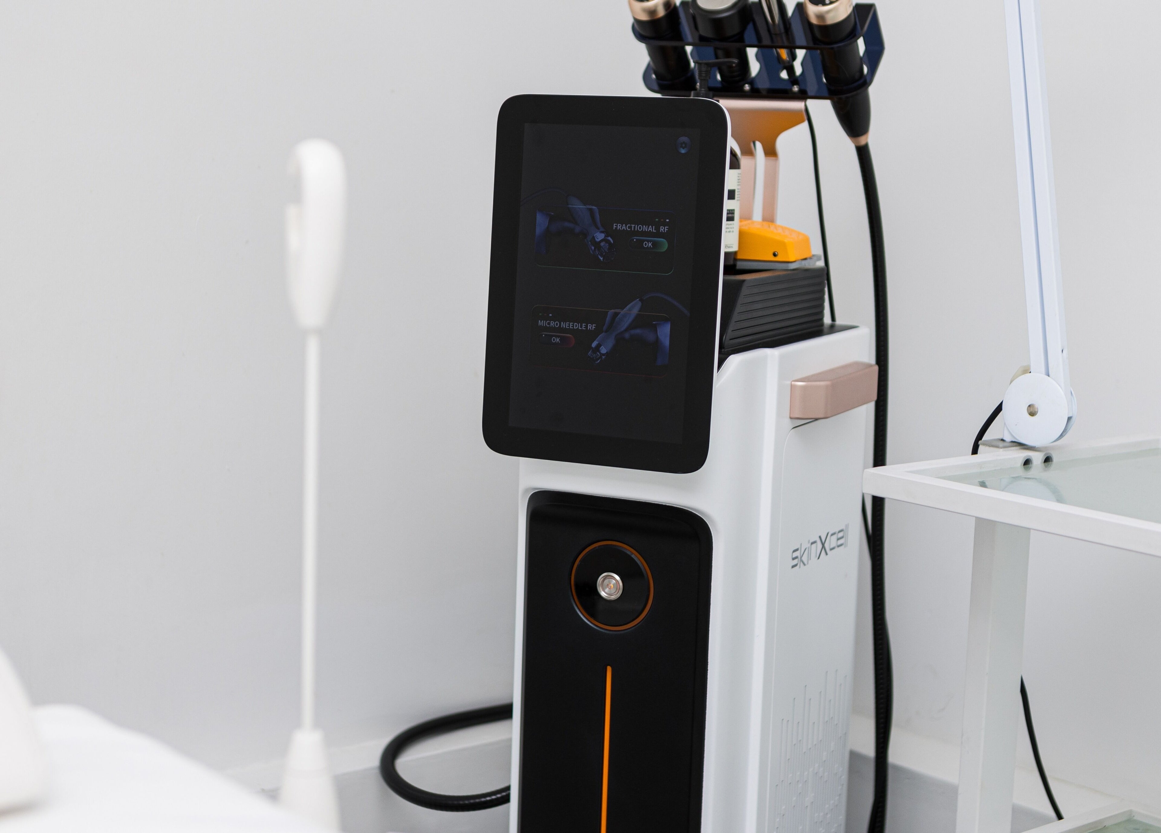 Advanced beauty machine at N and N Knightsbridge, London, England, GB, offering state-of-the-art skincare treatments.